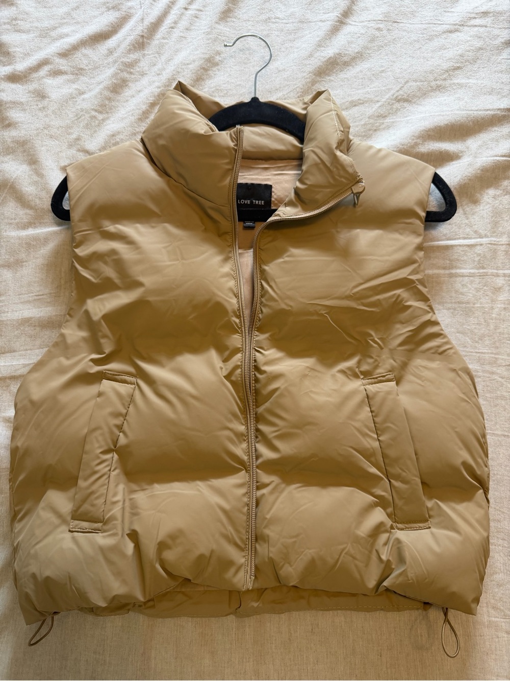 Love Tree Quilted Crop Puffer Vest
